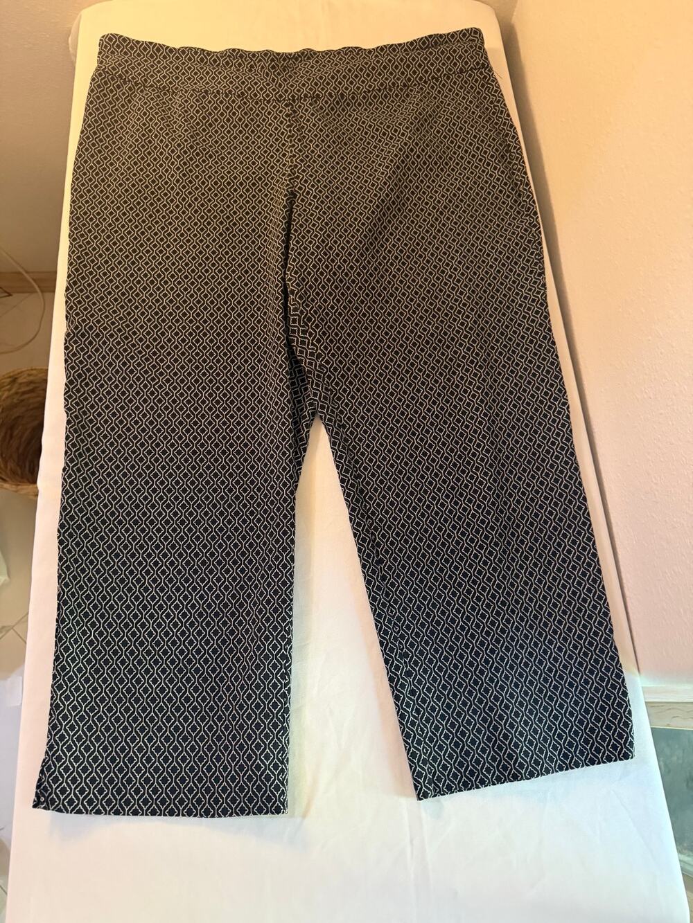 Zac & Rachel Woman Pull On Pants 24W Black White Geometric Stretch